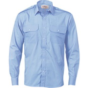 Epaulette Polyester/Cotton Work Shirt - Long Sleeve