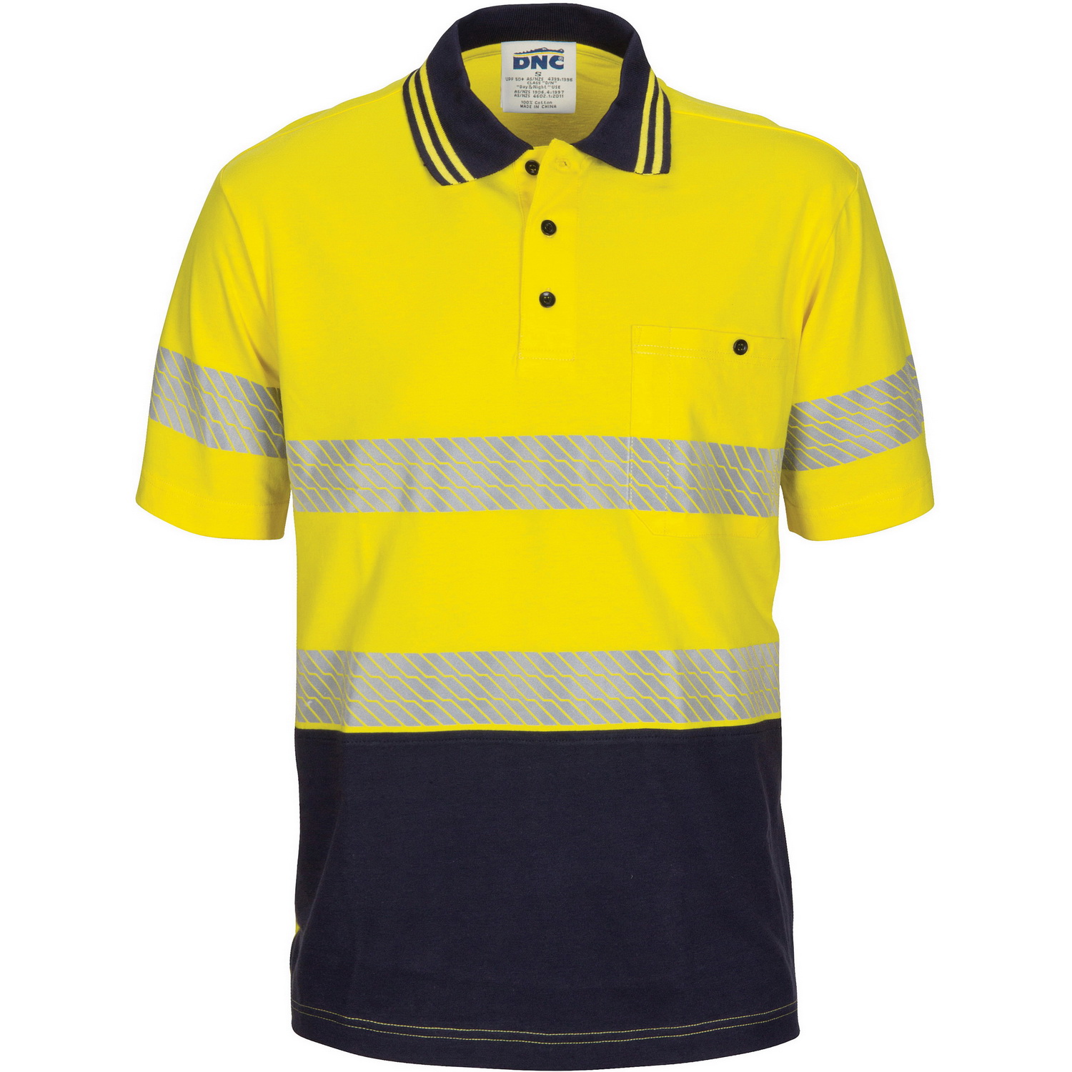 HIVIS Segment Taped Cotton Jersey Polo - Short Sleeve