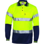 HiVis D/N Cool Breathe Polo Shirt With CSR R/Tape - Long Sleeve