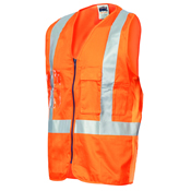 Day/Night Cross Back Cotton Safety Vests with CSR R/Tape