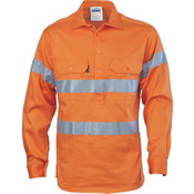 HiVis Close Front Cotton Drill
Shirt with 3M R/Tape