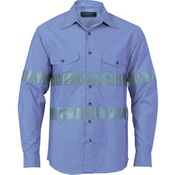 Cotton Chambray Shirt with Generic R/Tape - Long sleeve