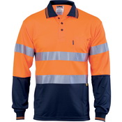 Hivis D/N Cool-Breathe Polo Shirt With 3M 8906 R/Tape - Long Sleeve