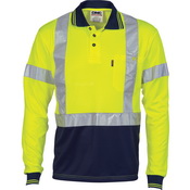 Hivis D/N Cool-Breathe Polo Shirt With Cross Back R/Tape - Long Sleeve
