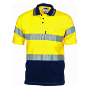 Hivis Cool-Breeze Cotton Jersey Polo With CSR R/Tape - S/S