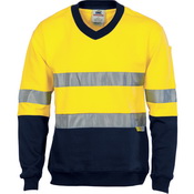 HiVis Two Tone Cotton Fleecy Sweat
Shirt V-Neck with 3M R/Tape