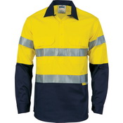 HiVis Cool-Breeze Close Front Cotton Shirt
with 3M R/Tape - Long sleeve