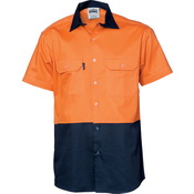 HiVis Two Tone Cotton Drill Vented Shirt -
Short Sleeve