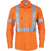 HiVis D/N Cotton Shirt with
Cross Back Generic R/Tape
- long sleeve